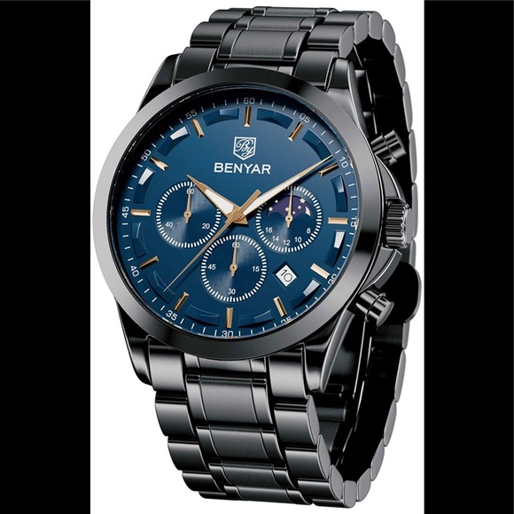 MENS LUXURY STAINLESS STEEL WATCH - Picture 2 of 4